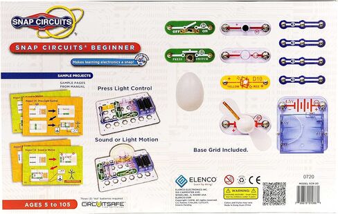 Snap Circuits للمبتدئين، مجموعة استكشاف الإلكترونيات، مجموعة الجذع للأعمار من 5 إلى 9 سنوات (SCB-20) in Kuwait