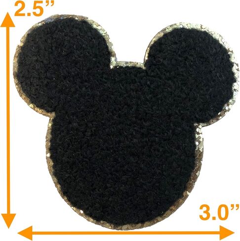 رقعات ملصقات ZOOX Mickey & Friends لاصقة 3M، كلاسيكية من Chennilee مع لمعان ذهبي 3.75 بوصة (Minnie Off-White Lg) in Kuwait