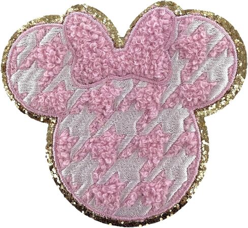 رقعات ملصقات ZOOX Mickey & Friends لاصقة 3M، كلاسيكية من Chennilee مع لمعان ذهبي 3.75 بوصة (Minnie Off-White Lg) in Kuwait