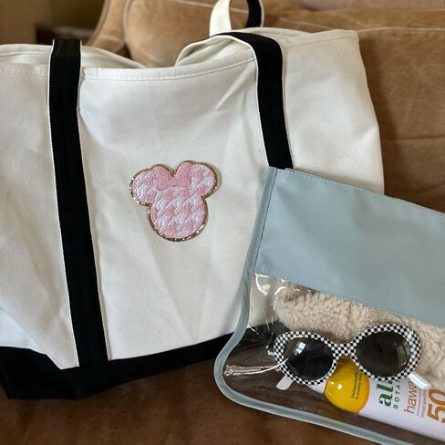 رقعات ملصقات ZOOX Mickey & Friends لاصقة 3M، كلاسيكية من Chennilee مع لمعان ذهبي 3.75 بوصة (Minnie Off-White Lg) in Kuwait