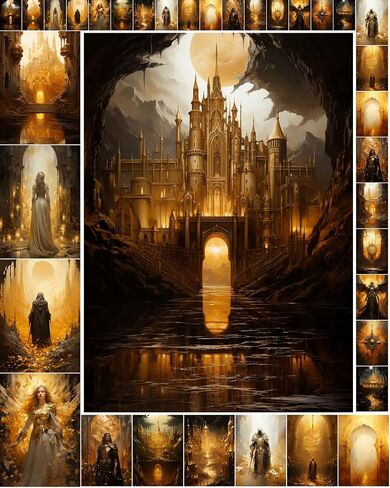 Decoupage Paper Pack (35 Sheets 6"x8") Beautiful Powerful Women in Gorgeous Castles FLONZ Vintage Illustration Pictures Cards for Decoupage, Craft and Scrapbooking in Saudi Arabia