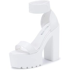 OCHENTA Women's Platform Block High Heeled Sandals Lug Sole Chunky Heels Fashion