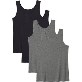 Knuffnee Basic Women Tank Tops Stretch Tanks Undershirt Scoop Neck Cami Tank Top 4 Pack