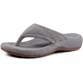 BCSTUDIO Women's Orthopedic Flip Flop Fuzzy Slippers with Arch Support | Plantar Fasciitis Spa Thong Orthotic Slippers for Women, Open Toe, Non-slip Sole, Machine Washable, Indoor Outdoor in Kuwait