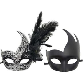 Costume Mask Feather Masquerade Mask Halloween Mardi Gras Cosplay Party Masque