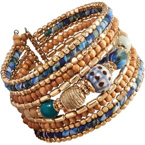 أساور تشارلي بيج بوهو للنساء | سوار من الخرز الخشبي والمعدني | سوار كليوباترا | مجوهرات بوهو | سوار مطرز | سوار مطاطي للنساء | سوار الصداقة in Kuwait