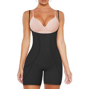 VVX Open Bust Shapewear for Women Tummy Contro-Body Shaper Fajas Seamless Butt Lifting Bodysuit High Waist Shorts - Black 3XL/4XL in Kuwait