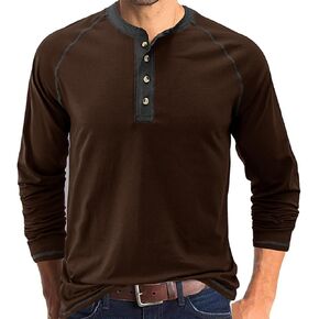 Fashion Men’s Henley Shirts Casual Cotton Short Sleeve Classic Solid Color T Shirts Comfort Tee Top