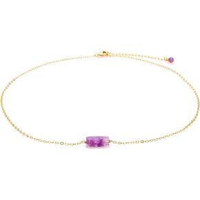 عقد من حجر اللوتس ولونا ستون أوف ذا إيرث الذهبي الأنيق من حجر الشفاء (الزبرجد، الجمشت، الكوارتز الأبيض، الأمازونيت، العقيق الدانتيل الأزرق) in Kuwait