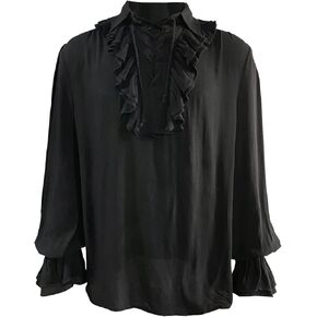 قميص VOREING الرجالي المكشكش من عصر النهضة التنكري، قميص قرصان Steampunk من العصور الوسطى in Kuwait