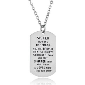 Always Remember You Are Braver Than You Believe Inspirational Necklace For Family Member in Saudi Arabia