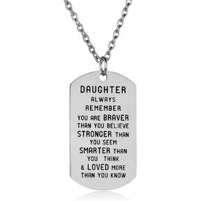 Always Remember You Are Braver Than You Believe Inspirational Necklace For Family Member