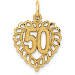 Solid 14k Yellow Gold 50 in Heart Charm Pendant - 22mm x 15mm in Saudi Arabia