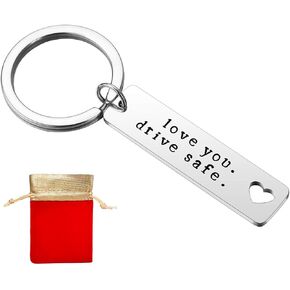 Love You Drive Safe Keychain Stainless Trucker Dad Husband Boyfriend Fiance Gift in Saudi Arabia