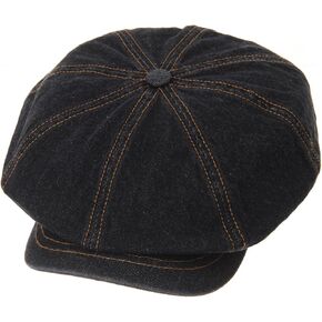 WITHMOONS Baker Boy Flat Cap Stitchy Beret Washed Denim Jean Hat DW3834 in Kuwait