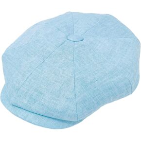 Men's 100% Linen Snap Front Newsboy Drivers Cabbie Gatsby Apple Cap Hat