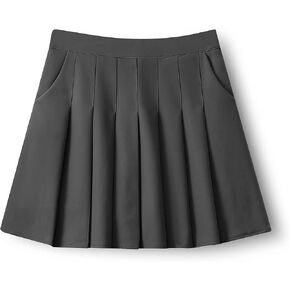 تنورة مطوية من Goodswsw - متزلج عالي الخصر، تنس، زي مدرسي، تنانير قصيرة مع شورت - جيوب خصر مرنة (as1، ألفا، م، عادي، عادي، رمادي) in Kuwait