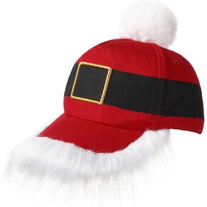 Santa Baseball Cap Unisex Christmas Hats Vintage Christmas Baseball Caps with Pom Ball Adjustable Santa Hat for Men Women Holiday, Red White in Saudi Arabia