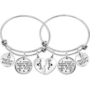 اساور دائرية دائرية بتصميم قلب مكسور للابنة الاخت من جيه كيو فين بتصميم دائري من المعدن, Round, معدن, ان ايه in Kuwait