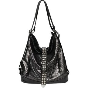 kalopar Hobo Bags for Women,Large Shoulder Tote Bag for Women,Shiny Leather Trendy Purse with Zipper.