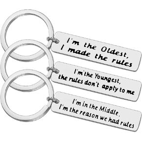 3Pcs Brother Keychain Sister Keychain Sibling Gifts Sister Brother Gifts Brother Sister Matching Keychain Set Family Gifts for Sister Brother Christmas Birthday Gifts for Daughter Son in Saudi Arabia