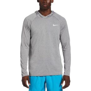 Nike Swim Men's Heather Long Sleeve Hooded Hydroguard Particle Grey Medium/Particle Grey