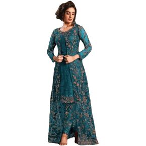 ShopNstyle جاهز للارتداء على الطراز الباكستاني ملابس عرقية مطرزة من تصميم Koti Salwar Kameez Salwar Suit للنساء in Kuwait