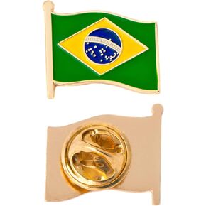 Brazil Lapel Pin Country Enamel Made of Metal Souvenir Hat Men Women Patriotic Brazilian (Waving Flag Lapel Pin) in Saudi Arabia