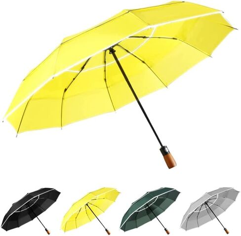YumSur Compact Travel Umbrella - Windproof, Reinforced Canopy, Tested in 60mph Winds, Strong Reinforced Windproof Umbrella, One Touch Auto Open/Close for Men & Women in Kuwait