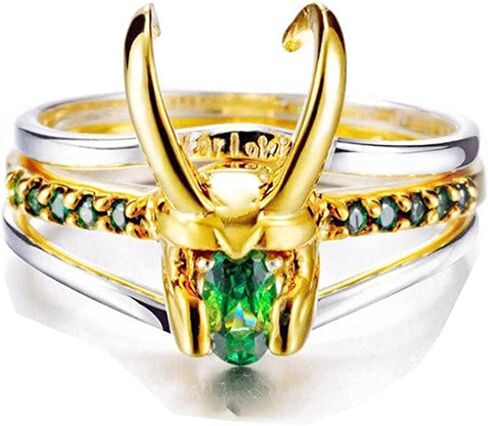 حلقة خوذة البطل الخارق WFSJRED Loki Ring، للجنسين مجوهرات هدايا مارفل هدايا الهالوين التنكرية والمجوهرات in Kuwait