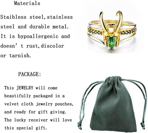 حلقة خوذة البطل الخارق WFSJRED Loki Ring، للجنسين مجوهرات هدايا مارفل هدايا الهالوين التنكرية والمجوهرات in Kuwait