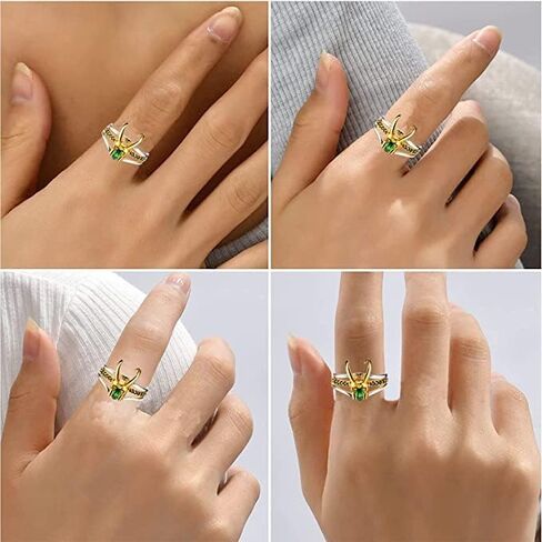 حلقة خوذة البطل الخارق WFSJRED Loki Ring، للجنسين مجوهرات هدايا مارفل هدايا الهالوين التنكرية والمجوهرات in Kuwait