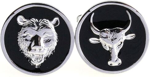 MRCUFF Bear and Bull Wall Street Pair Cufflinks in a Presentation Gift Box & Polishing Cloth in Saudi Arabia