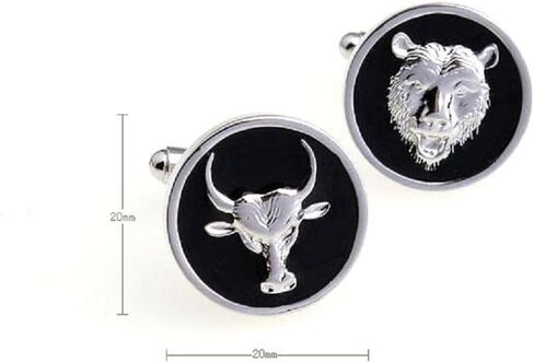 MRCUFF Bear and Bull Wall Street Pair Cufflinks in a Presentation Gift Box & Polishing Cloth in Saudi Arabia