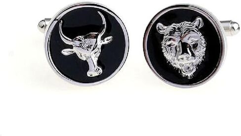 MRCUFF Bear and Bull Wall Street Pair Cufflinks in a Presentation Gift Box & Polishing Cloth in Saudi Arabia