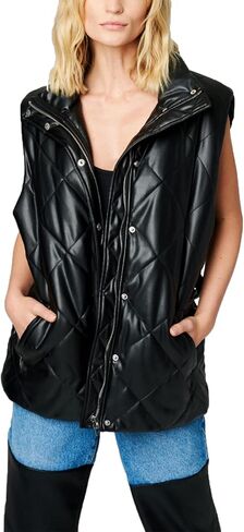 [BLANKNYC] سترة نسائية مبطنة من الجلد النباتي مع حزام ذاتي in Kuwait