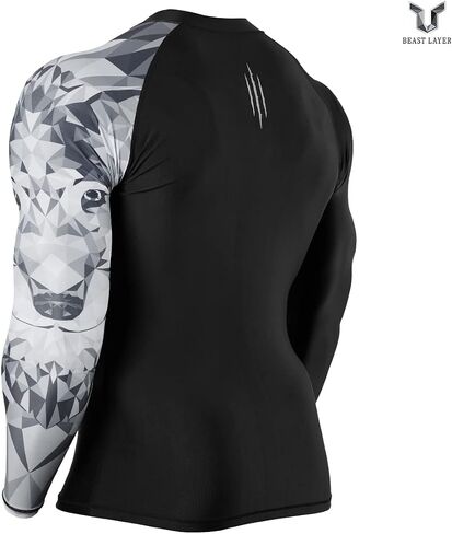 ADOREISM Men's Quick Dry UPF 50+ Sun Protection Long Sleeve Zip Rash Guard in Kuwait