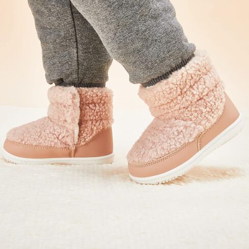 BMCiTYBM أحذية الثلوج للأطفال الأولاد والبنات أحذية الشتاء الدافئة خفيفة الوزن أحذية خارجية للأطفال الرضع 6 9 12 18 24 شهرًا in Kuwait