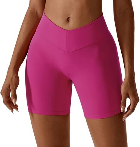 ABOCIW V Back Scrunch Butt Workout Shorts for Women High Waisted Lifting Booty Gym Yoga Biker Shorts in Kuwait