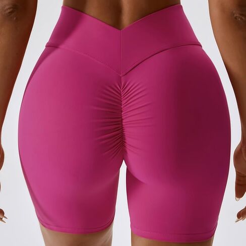 ABOCIW V Back Scrunch Butt Workout Shorts for Women High Waisted Lifting Booty Gym Yoga Biker Shorts in Kuwait