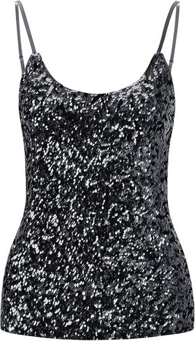 Howriis Women's Sequins Summer Short Camisole Tank Tops in Kuwait