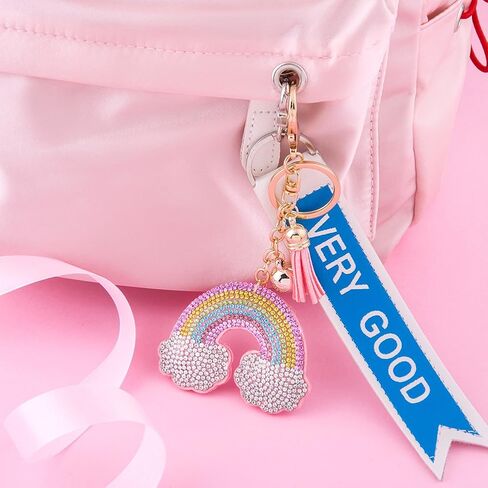 سلسلة مفاتيح Soleebee Glitter Keychain Premium SS6 كريستال شرابة سلسلة مفاتيح جلدية حقيبة ساحرة للنساء والفتيات in Kuwait