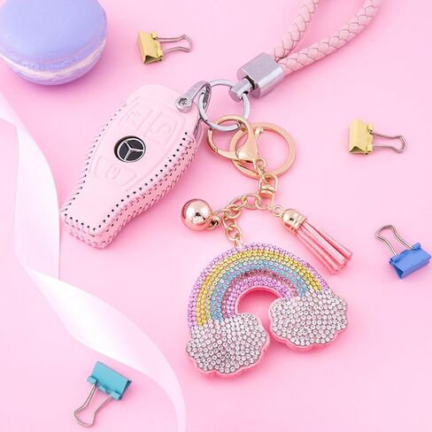 سلسلة مفاتيح Soleebee Glitter Keychain Premium SS6 كريستال شرابة سلسلة مفاتيح جلدية حقيبة ساحرة للنساء والفتيات in Kuwait
