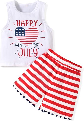 Aalizzwell Little Toddler Girls 4th of July Outfit in Saudi Arabia