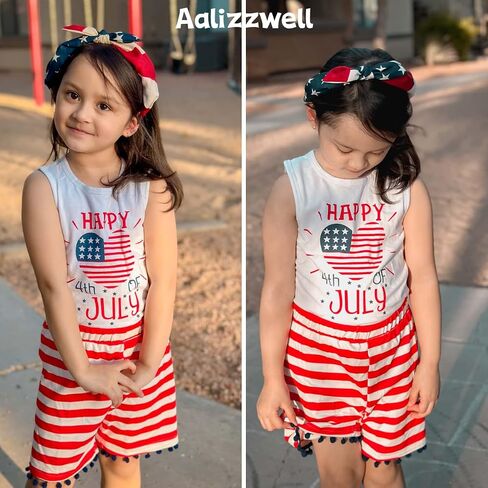 Aalizzwell Little Toddler Girls 4th of July Outfit in Saudi Arabia