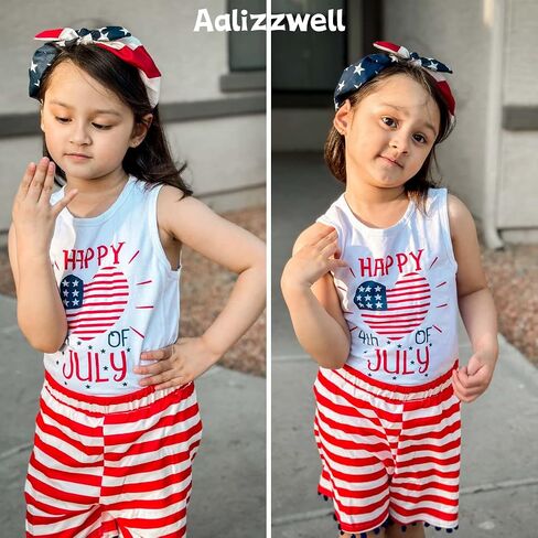 Aalizzwell Little Toddler Girls 4th of July Outfit in Saudi Arabia