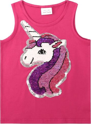 قمصان بدون أكمام للفتيات من HH Family لطيفة ومطرزة بالترتر للأطفال ملابس صيفية in Kuwait