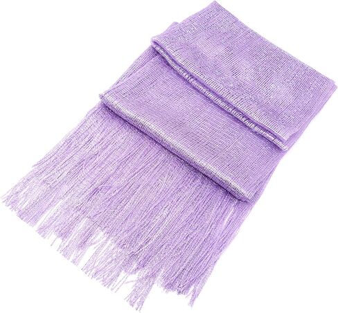 Women's Two Tone Modern Metallic Fishnet Acrylic Party Shawl Fringe Lurex Scarf in Kuwait
