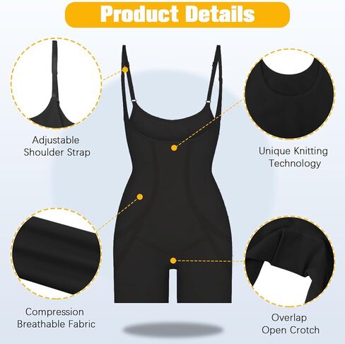 VVX Open Bust Shapewear for Women Tummy Contro-Body Shaper Fajas Seamless Butt Lifting Bodysuit High Waist Shorts - Black 3XL/4XL in Kuwait