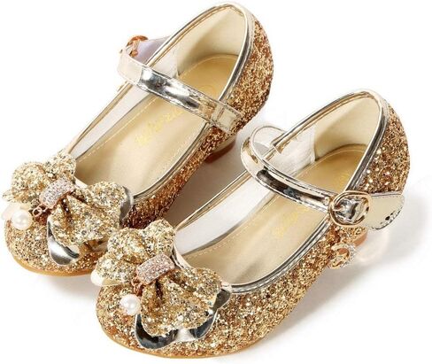 Girls Dress Shoes Adorable Sparkle Mary Jane Flats for Wedding Party in Kuwait